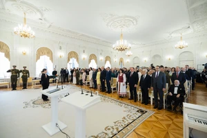 Dviems KTU mokslininkams – Lietuvos didžiojo kunigaikščio Gedimino ordino medaliai. Lietuvos Respublikos Prezidento kanceliarijos nuotrauka / Eitvydas Kinaitis