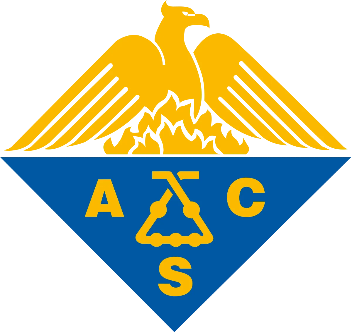 Amerikos chemikų draugijos logotipas, nukreipiantis vartotojus į https://www.acs.org/ puslapį