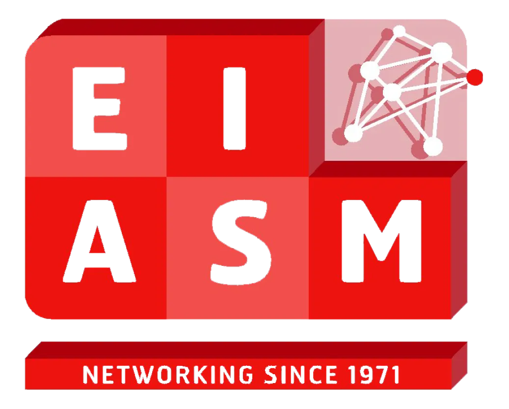 Europos išplėstinių vadybos studijų instituto logotipas, nukreipiantis vartotojus į https://www.eiasm.net/ puslapį