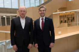 Ministras K. Budrys aktualius mokslo diplomatijos klausimus aptarė su KTU rektoriumi ir akademine bendruomene