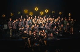 Sausakim&scaron;a &bdquo;Romuvos&ldquo; salė KTU &bdquo;The BrassBees&ldquo; de&scaron;imtmečio &scaron;ventėje
